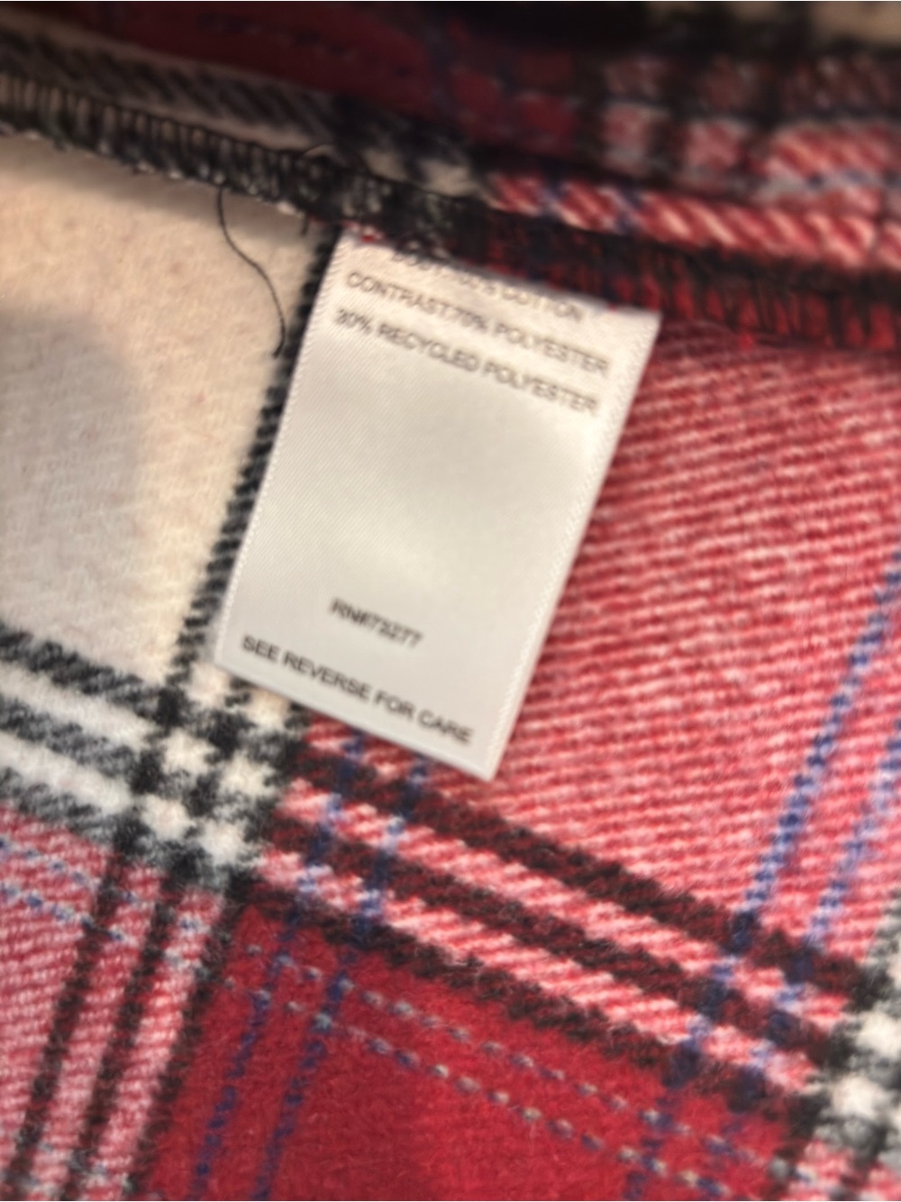 SO Cream and Red Plaid Cropped Shacket Jacket - Picture 7 of 7
